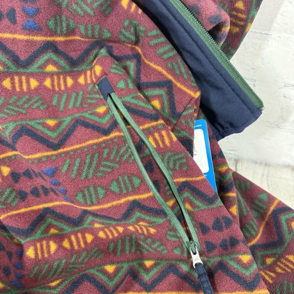Columbia Southwestern Fleece Jacket Mens 1X Retro Aztec Outdoor Camping Hiking